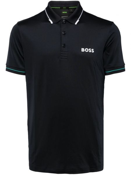 Поло тениска с принт Boss черно