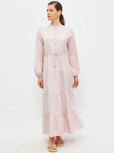 Длинное платье Trendyol розовое