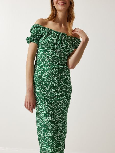 Pletené šaty Happiness İstanbul zelené