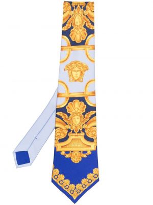 Копринена вратовръзка Versace синьо