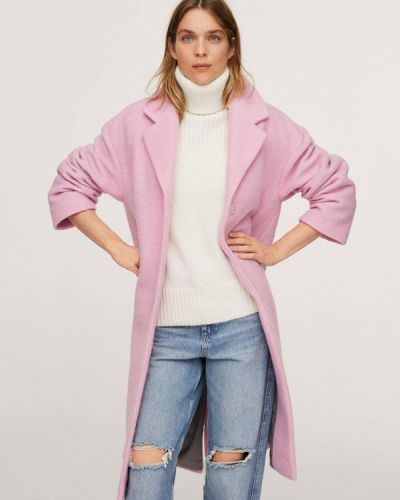 Пальто Mango, розовое