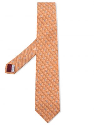 Жакардова копринена вратовръзка Ferragamo оранжево
