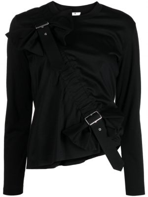 Medvilninis marškinėliai su sagtimis Noir Kei Ninomiya juoda