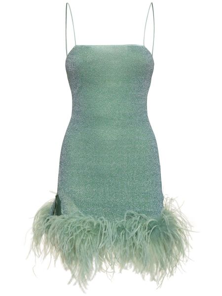 Sukienka na ramiączkach w piórka Oséree Swimwear zielona