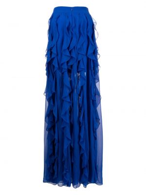 Długa spódnica z falbankami Patbo niebieska