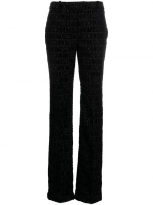 Pantaloni slim fit con stampa Moschino nero