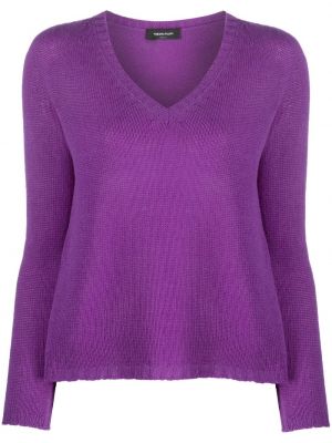 Top din cașmir tricotate cu decolteu în v Fabiana Filippi violet