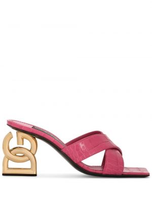 Papuci tip mules Dolce & Gabbana roz