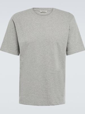 Camiseta de cachemir de algodón con estampado de cachemira Auralee gris