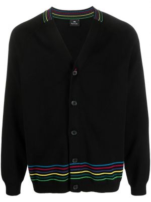 Cardigan a righe Ps Paul Smith nero