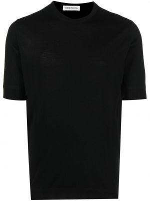 Merinowolle woll t-shirt mit rundem ausschnitt Goes Botanical schwarz