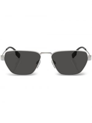 Okulary przeciwsłoneczne w kratkę Burberry Eyewear srebrne