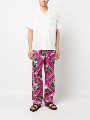 Kalhoty s potiskem s abstraktním vzorem Valentino růžové
