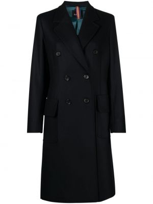 Vlněný kabát Ps Paul Smith modrý