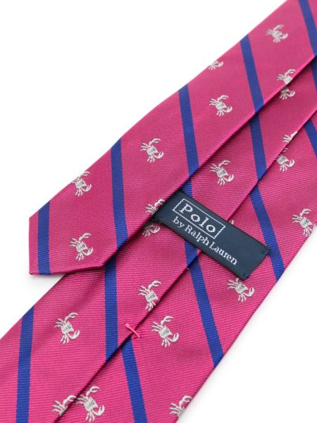 Jedwabny haftowany krawat z kokardką Polo Ralph Lauren