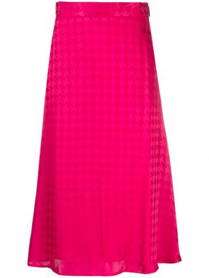 Žakárové midi sukně Msgm růžové
