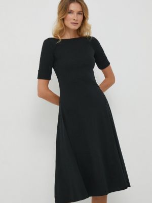 Midi haljina Lauren Ralph Lauren crna