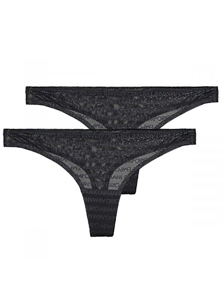 Hálós átlátszó fecske Emporio Armani Underwear fekete