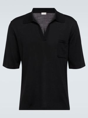 Woll t-shirt Saint Laurent schwarz