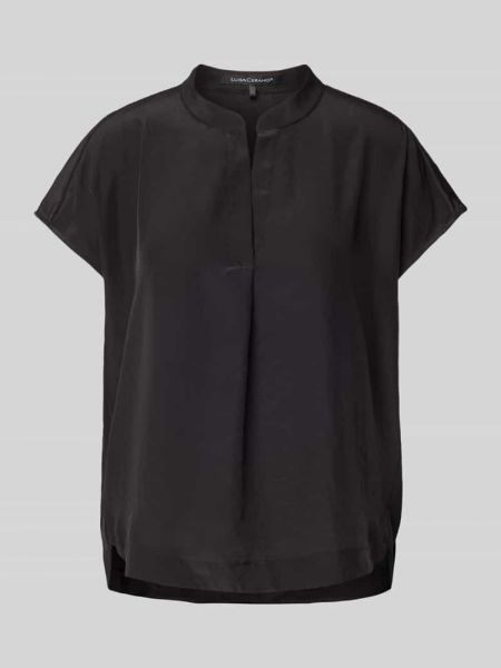 Bluzka w jednolitym kolorze z dekoltem w serek Luisa Cerano czarna