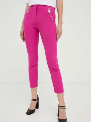 Magas derekú nadrág Moschino Jeans rózsaszín