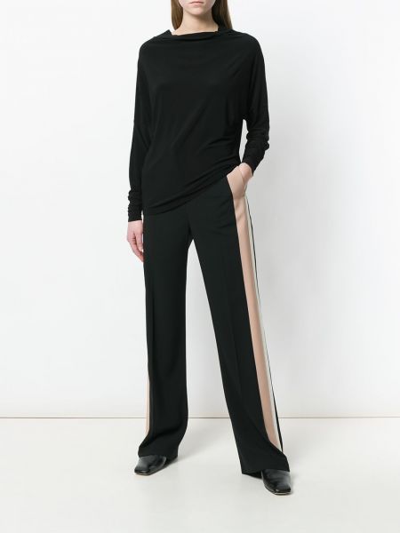Camiseta de manga larga manga larga Norma Kamali negro