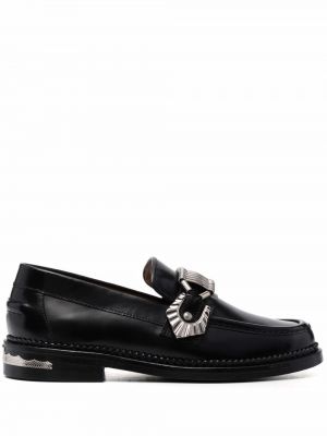 Skinn loafers med spenne Toga Pulla svart