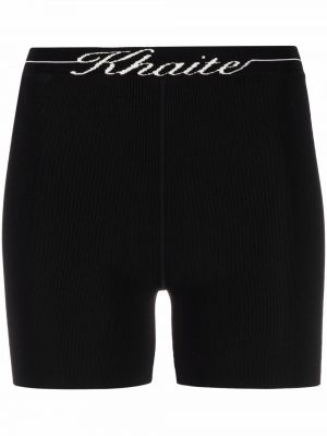 Shorts di jeans Khaite nero