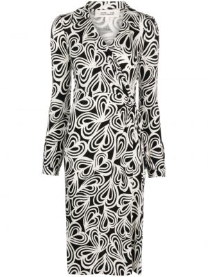 Robe mi-longue à imprimé de motif coeur Dvf Diane Von Furstenberg