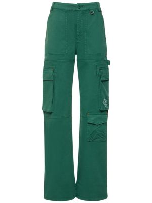 Памучни карго панталони Marine Serre зелено