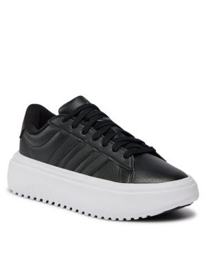 Ilgaauliai batai su platforma Adidas juoda