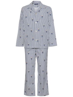 Памучна пижама на райета Polo Ralph Lauren