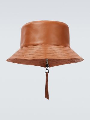 Kožený klobouk Loewe hnědý