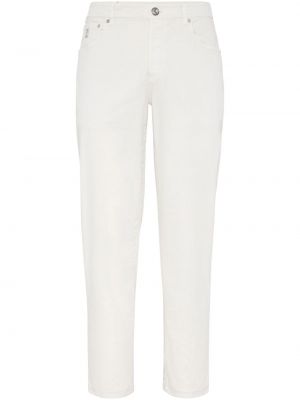 Rovné kalhoty Brunello Cucinelli bílé