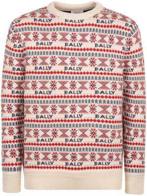 Вълнен пуловер Bally бежово