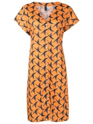 Midi šaty s potiskem Lygia & Nanny oranžové