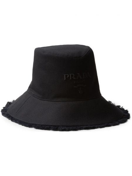 Kýblový klobouk s třásněmi Prada černý