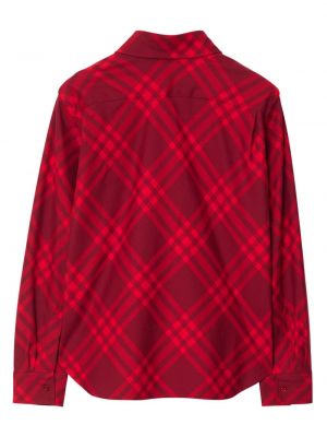 Rūtainas kokvilnas krekls Burberry sarkans