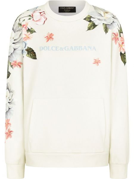Sudadera de flores con estampado Dolce & Gabbana blanco