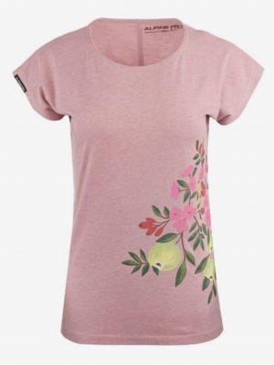 Kvetinové tričko Alpine Pro ružová
