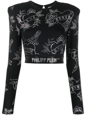 Krištáľový top Philipp Plein čierna