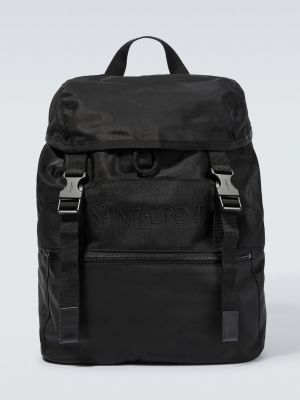 Рюкзак из нейлона с логотипом Saint Laurent черный