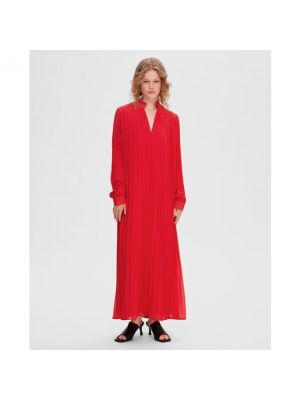 Vestido largo Selected Femme rojo