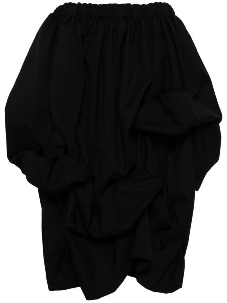 Aszimmetrikus gyapjú midi szoknya Comme Des Garçons fekete