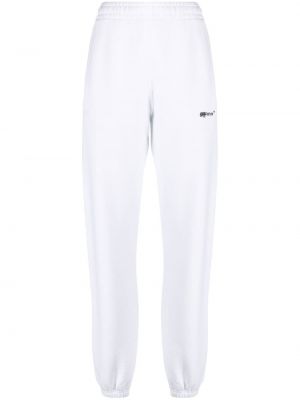 Памучни спортни панталони с принт Off-white бяло