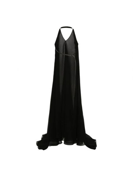 Sukienka długa szyfonowa Ann Demeulemeester czarna
