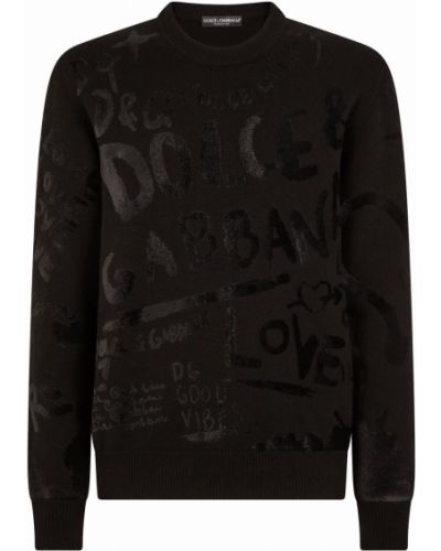 Jersey con estampado de tela jersey Dolce & Gabbana negro