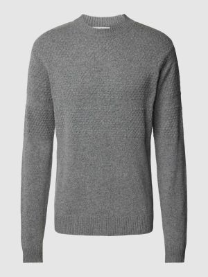 Dzianinowy sweter Selected Homme szary