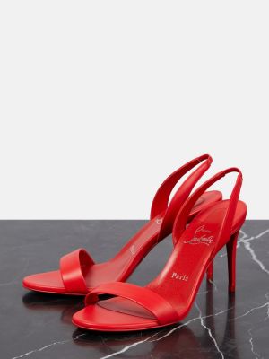 Sandales en cuir Christian Louboutin rouge