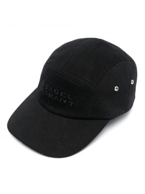Medvilninis siuvinėtas kepurė su snapeliu Isabel Marant juoda